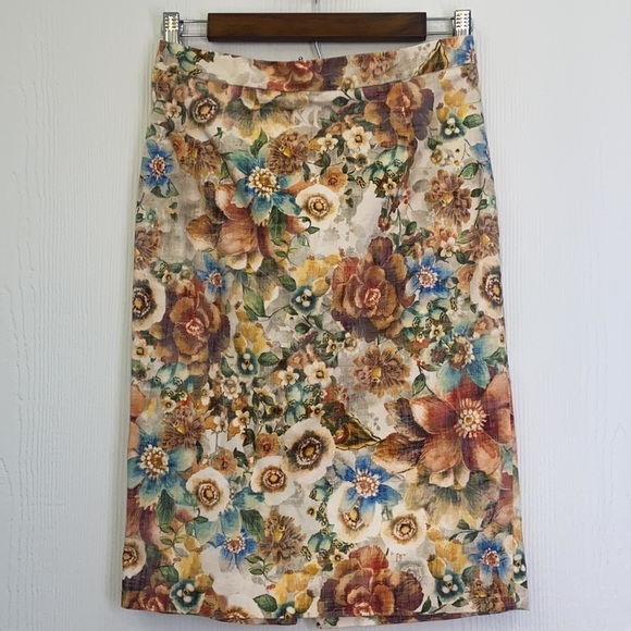 Zara - Vintage Bright Floral A - Line Skirt Size Small - Picture 3 of 10